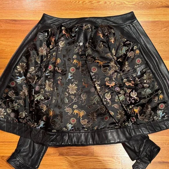 King Baby Men's Leather Biker Jacket - Picture 2 of 7